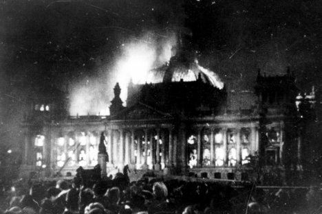 Burning of the Reichstag 1933. Germany / Mono Print